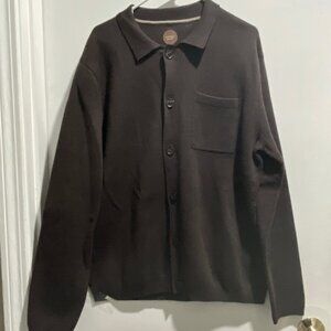 Country Old Money Quiet Luxury Minimal Preppy Cotton Cardigan Polo Layer Top L